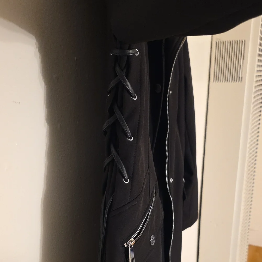 GUESS Women's Black Trench Coat - Picture 3 of 5